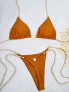 Nuovo costume da donna bikini bianco tinta unita costume da bagno alla moda con lacci a vita bassa set da due pezzi platinumshop