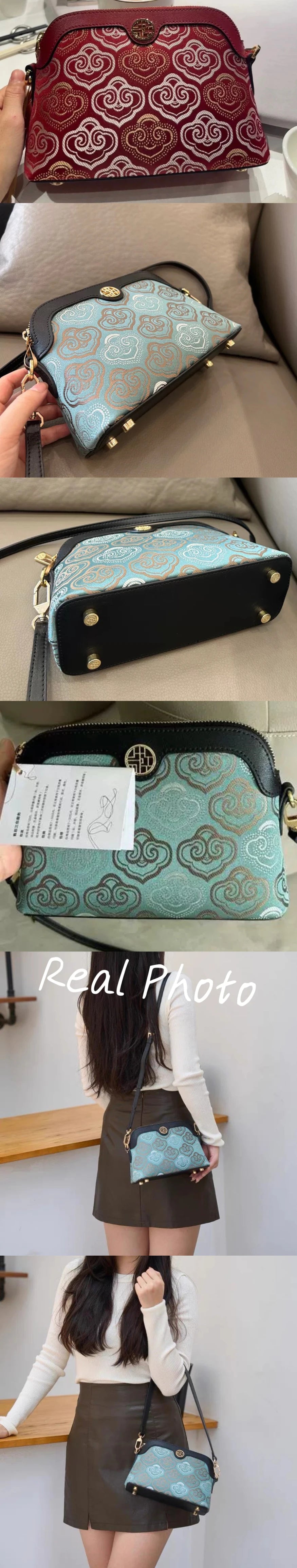 Limited Hot Chinese Style Cow Leather Women Messenger Bag Soft Skin Soft Embroidery Crossbody Bags Purses Royal Stylish #SC1600