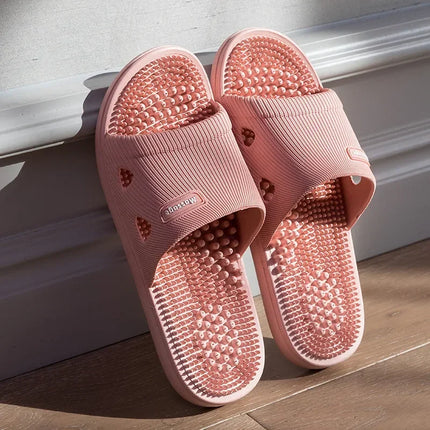Pantofole da uomo in tinta unita da bagno sandali da massaggio antiscivolo da donna semplici scarpe da salute con fondo morbido Zapatillas Casa Hombre