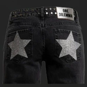 Y2k One Dilemma Pantaloni in denim Stampa leopardata Stella Jeans a gamba larga Streetwear Jeans larghi a vita alta Harajuku Abbigliamento donna gotico