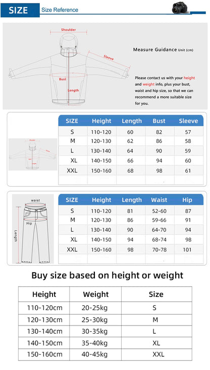 Cheaper, Children's Snow Suit, Snowboard Clothing Sets, Outdoor Wear, Ski Coat and Strap Pant, Kids Costumes, Boy‘s and Girl's