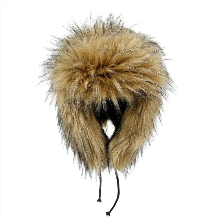 Y2K Fluffy Popular Russian Female Round Earflap Cap Faux Fur Winter Warm Hat For Women Faux Fox Raccoon Fur Beanies Bomber Gorra