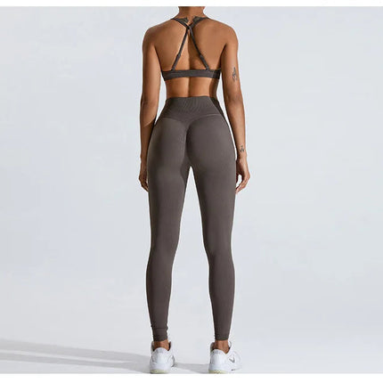 Seamless Women Solid Color High Waist Yoga Pants Sexy Hip-lifting Tight Sports Pants Women Push Up Fitness Workout Yoga Leggings PlatiNum