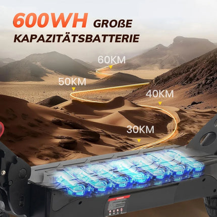 Monopattino elettrico per adulti T4 500W 48V 12.5AH, velocità massima 20KM/H, monopattino sportivo da 10 pollici, autonomia 40-45 km