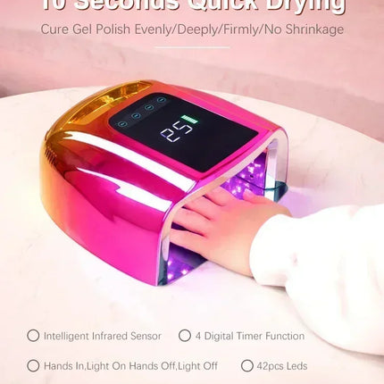 Wireless Rechargeable Uv‑Led Nail‑Lamp Cordless Gel‑Polish‑Dryer For Home‑Spa‑Manicure‑Session Portable Long‑Lasting Nail‑Curing‑Light