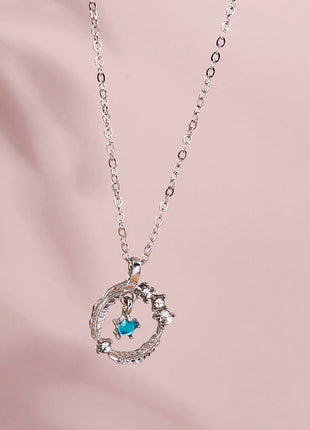 Y2K Crystal Butterfly Heart Necklace Fashion Kpop Shiny Clavicle Chain Necklaces for Women Girls New Trend Party Gifts Jewelry PlatiNum