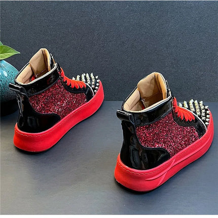 Rhinestone Luxury Designer Sneakers Italy Fashion Men Punk Hip Hop Platform Casual Shoes Trainers Business Wedding Loafers 93
