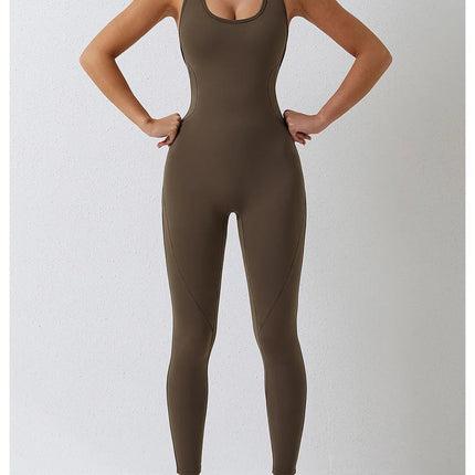 Jumpsuit Gym Set Romper Backless Fitness Bodysuit Siamese Sportswear Women Jumpsuit Buttery-Soft One-piece Playsuit Yoga Suit PlatiNum