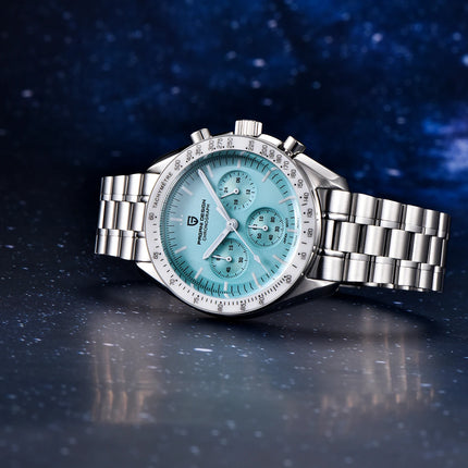 2026 Nuovi PAGANI DESIGN Uomo Luna orologi di lusso orologio al quarzo Uomo nero Automatico Data Velocità Cronografo impermeabile in acciaio inox Wristwathch Spedito localmente in Europa