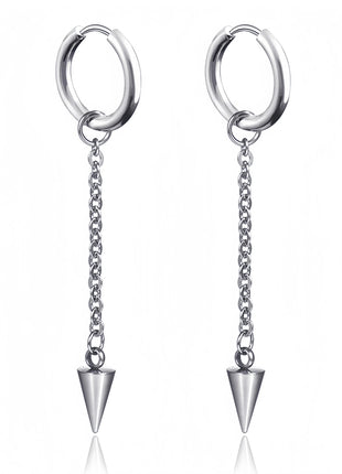 Long Hanging Crosses Leaves Pendants Hoops Woman Earrings Man Vintage Stainless steel Hip Hop Ear Piercing Jewelry Accessories PlatiNum