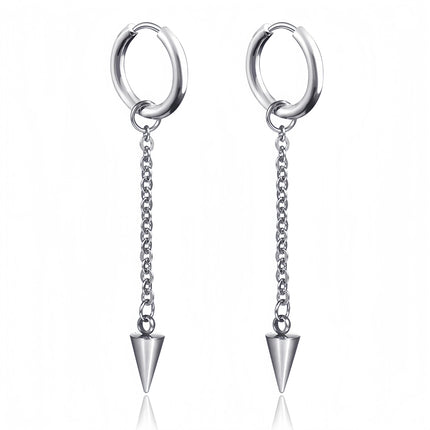 Long Hanging Crosses Leaves Pendants Hoops Woman Earrings Man Vintage Stainless steel Hip Hop Ear Piercing Jewelry Accessories PlatiNum