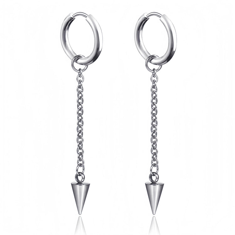Long Hanging Crosses Leaves Pendants Hoops Woman Earrings Man Vintage Stainless steel Hip Hop Ear Piercing Jewelry Accessories PlatiNum