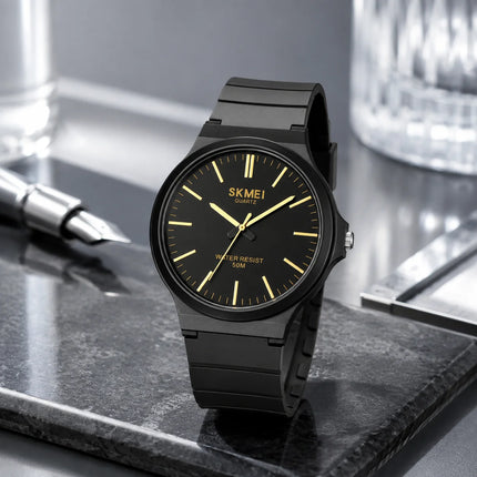 SKMEI Top Brand Casual Quartz Wristwatches Mens New Simple TPU Strap 3Bar Waterproof Watches For Male Time Clock Reloj Hombre