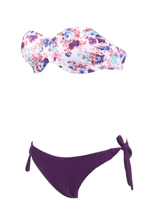 Bikini da donna sexy stile estivo da spiaggia, bikini push up con scollo all'americana, costume da bagno brasiliano floreale PlatiNum