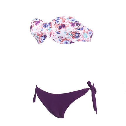 Bikini da donna sexy stile estivo da spiaggia, bikini push up con scollo all'americana, costume da bagno brasiliano floreale PlatiNum