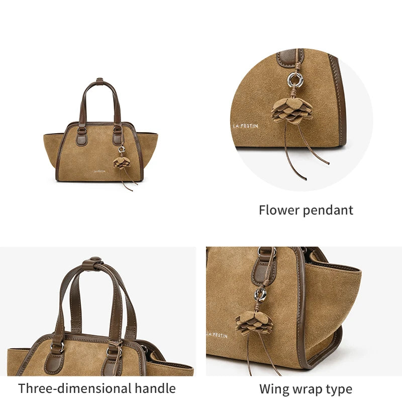 LA FESTIN Original Brand Women's Bag Shoulder Bag Leather Handbag 2025 New Dumpling Bag Fashion Crossbody Bag Lady Wallet