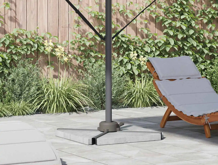 Support de Parasol Argent 23x14x6 cm Base de Parasol de Table de Jardin Plage avec Base Lestée