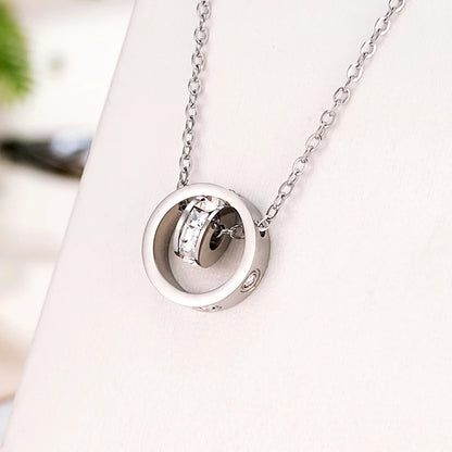 Vendita calda cerchio vite modello zircone donna collana di alta qualità in acciaio inox amore gioielli catena clavicola