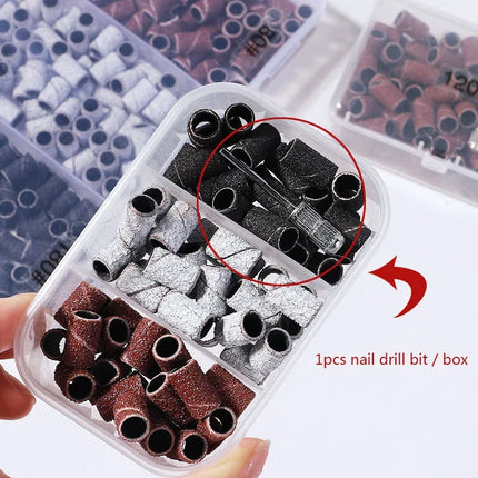 Nail Sanding Ring Bands 80/120/180/240 Grit Electric Manicure Drill Grinding Heads UV Gel Polish Removal Pedicure Abrasive Tools 2028