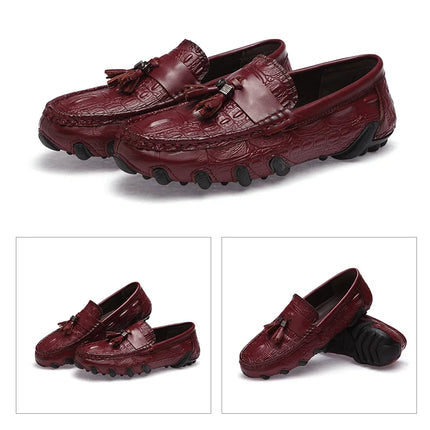 Mocassini da uomo di marca di lusso 2023 scarpe Casual in vera pelle mocassini con motivo a coccodrillo scarpe da uomo Plus Size 38-47 scarpe da guida