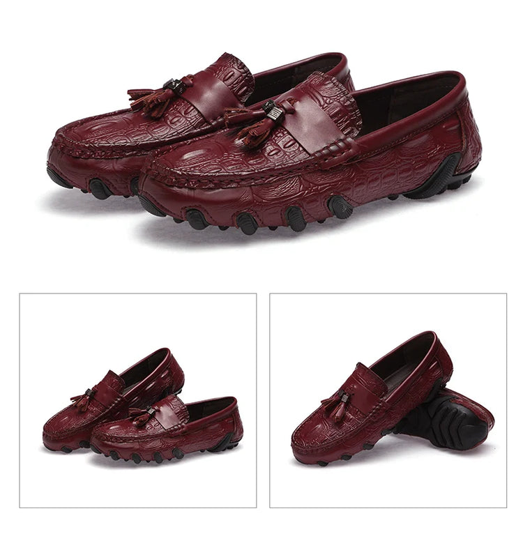 Mocassini da uomo di marca di lusso 2023 scarpe Casual in vera pelle mocassini con motivo a coccodrillo scarpe da uomo Plus Size 38-47 scarpe da guida