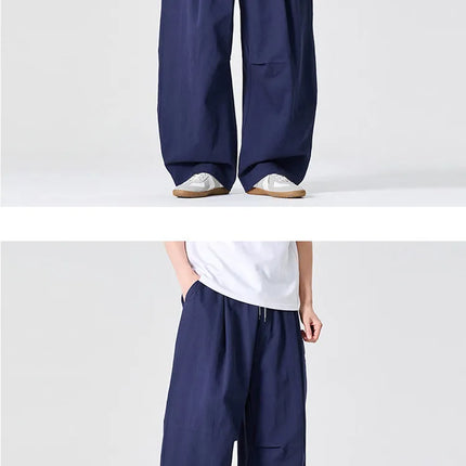 Pantaloni Casual da Uomo Primaverili in Offerta, a Vita Alta, Comodi, Stile Semplice, Tinta Unita, Vestibilità Larga, in Cotone, Gamba Dritta