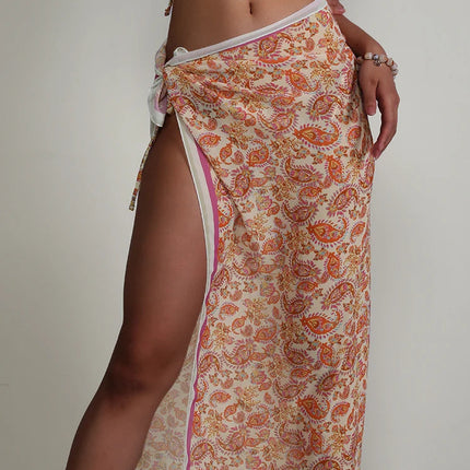 Stampa Cover up Sexy Beachwear Summer Sarong 2024 nuova sciarpa per le donne brasiliano Wrap Beachwear femminile platinumshop