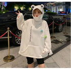 Y2K Autumn Winter Unisex Cartoon Frog Fleece Hoodies Loverly Zipper Loose Warm Sweatshirt Full Sleeve Harajuku Hooded Jackets