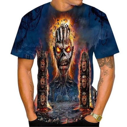 Custom T-shirt Nostalgic Fashion 3D Printed Heavy Metal Music Devil Cool Summer Fashion