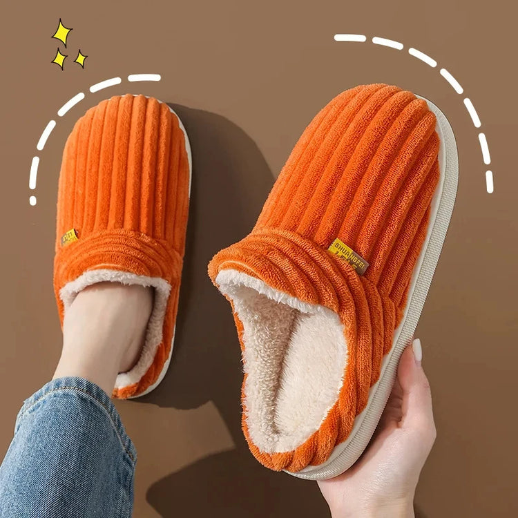 Shevalues Winter Men Slippers Short Plush Men Cotton Boots Indoor Fluffy House Fur Slippers Men Casual Soft Fur Furry Men Shoes