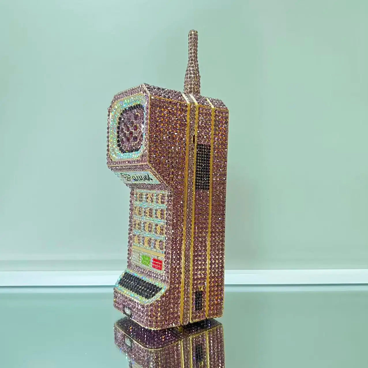 XIYUAN 2025 Cristalli a forma di cellulare Borse da sera Donna Splendidi strass bling Pochette Borse di classe Borsa per festa di nozze