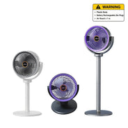Ventilatore a piantana e da tavolo 2-in-1 moderno, circolatore d'aria a 5 velocità, flusso d'aria a spirale, altezza regolabile, per casa, camera da letto, ufficio