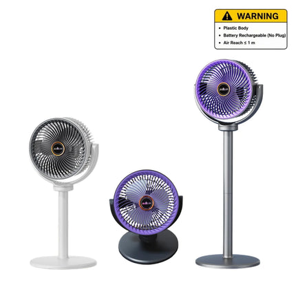 Ventilatore a piantana e da tavolo 2-in-1 moderno, circolatore d'aria a 5 velocità, flusso d'aria a spirale, altezza regolabile, per casa, camera da letto, ufficio