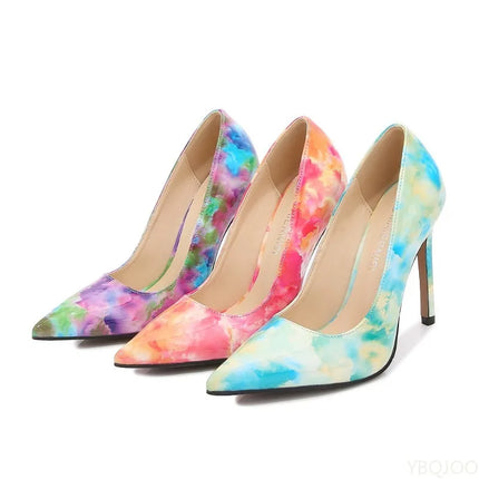 Tacchi alti dimagranti alla moda e sexy di grandi dimensioni Tacchi sottili Bocca poco profonda Punta a punta Tacchi alti di colore di nicchia Scarpe singole