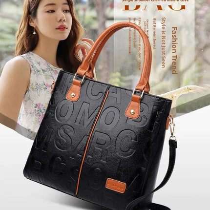 Ladies Large Capacity Leather Shoulder Bag 2025 New Style Urban Simple Tote Bag Women's Single Shoulder Bag Daily Match PlatiNum