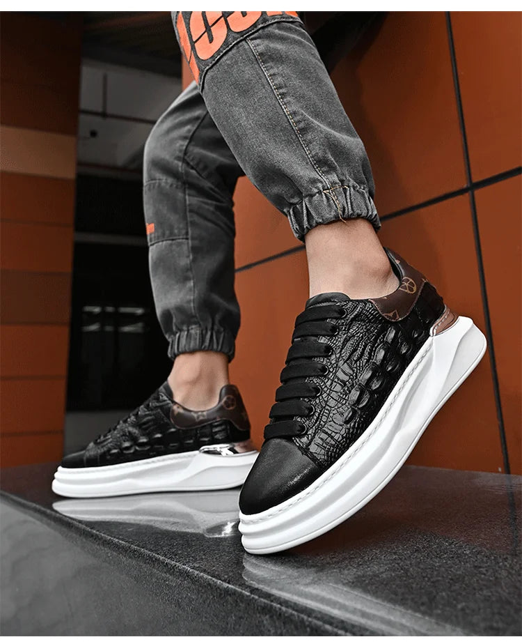 Leather Shoes Men's Skateboard Cricket for Men Sports Running Sneakers Male Luxury Designer Flats Platform