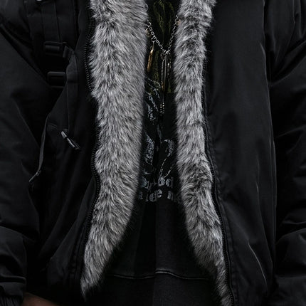 Mens Korean Streetwear Thick Warm Jacket Winter Fleece Lined Fur Collar High Quality Cold Proof Heavyweight Outdoor Thermal Coat