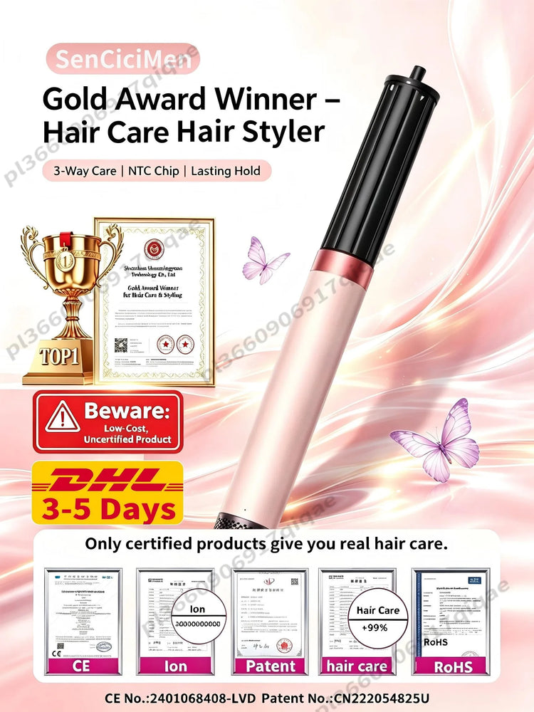 6 IN 1  Air Multil Hair Styler & Hair Dryer Brush With Auto-Wrap Curlers Fast Drying Frizz-Free Volume Hair Styler Set Gift
