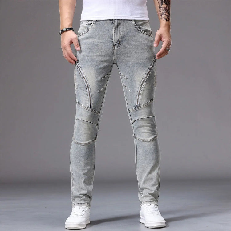 Men's Casual Jeans Vintage Straight Leg Elastic Slim Fit Autumn Winter Sweatpants Trousers Skinny Y2k Jeans Men's Cargo Pants
