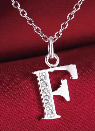 26 Letters 925 Sterling Silver Necklace Pendant Zircon For Women Exquisite Student Girlfriend Jewelry Accessories Wedding Gift PlatiNum