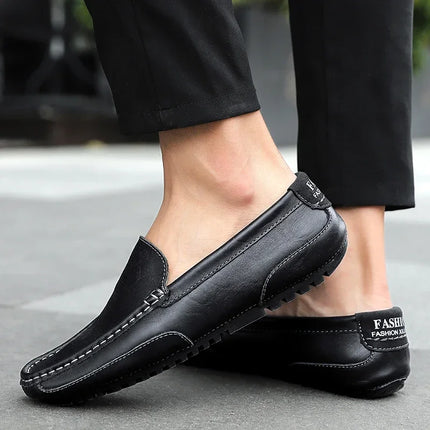 Mocassini in Pelle Traspirante, Scarpe Casual da Uomo, Slip-on Formali Italiane, Chaussure Homme