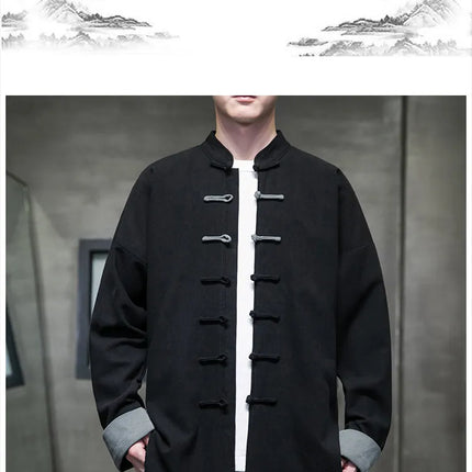 Camicie da Uomo Retrò Cinesi Traspiranti Stile Tang, Comode per Kung Fu e Tai Chi, Casual a Maniche Corte, Tinta Unita