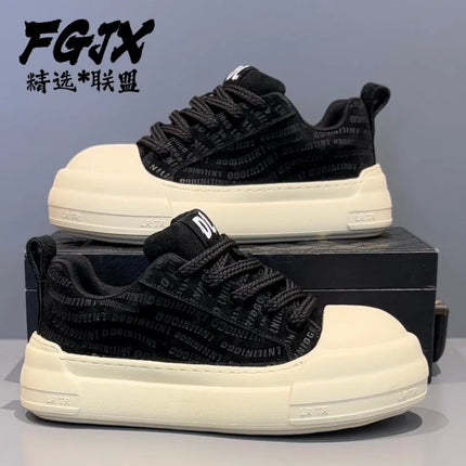 Men's Leather Platform Sneakers Breathable Versatile Men Casual Shoes Comfortable Fashion Male Running Sports Tenis Shoes Hombre