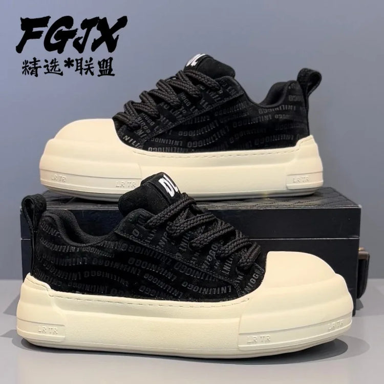 Men's Leather Platform Sneakers Breathable Versatile Men Casual Shoes Comfortable Fashion Male Running Sports Tenis Shoes Hombre