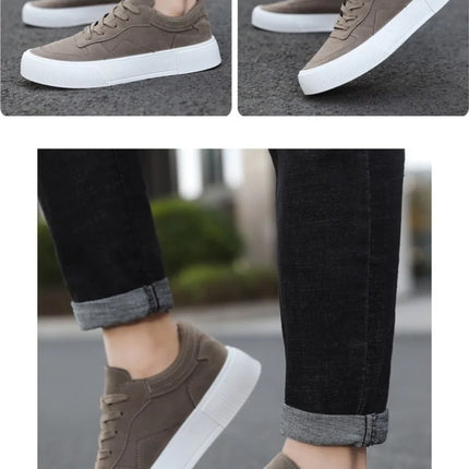 Men's Vulcanized Shoes Fashion Casual Sneakers Lace Up Platform Shoe High Quality Suede Casual Shoes for Men Sneakers Man Shoes