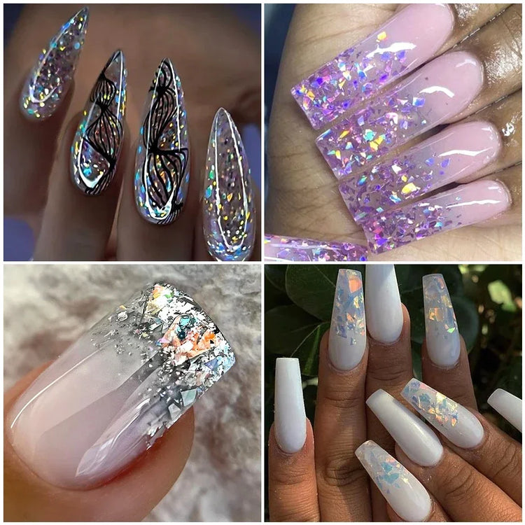 12 Grids Aurora Chameleon Nail Glitter Flakes Irregular Crystal Glass Sequins Powder Shiny Mermaid Paillette Nail Art Decoration 2026