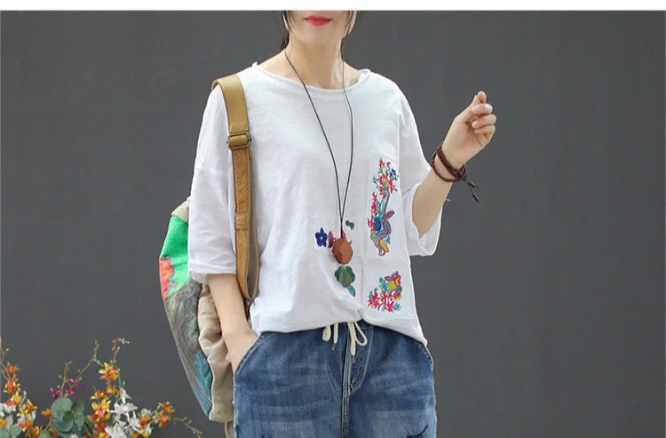 Amax luluE 2025 Moda Estate Streetwear Pantaloni in denim Donna Vintage Jeans elastici Donna Casual Allentato Ricamo Pantaloni Harem
