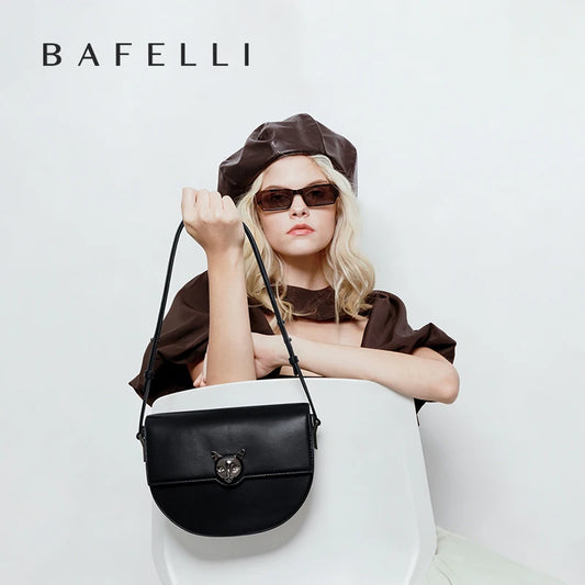BAFELLI DONNA 2025 NUOVA LUXIA IN GENUINE PELLE FASHION CROSSBODY CAT BAGS FEMMINA CASUALE STYLISH SCHEDA Spalla SCHEDA MARCA
