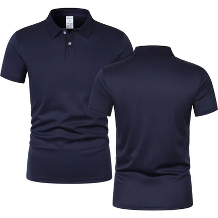 2025 Men's Solid Color Ultralight Breathable Quick-Dry Polo Shirt Suitable for Gym, Fitness, and Running