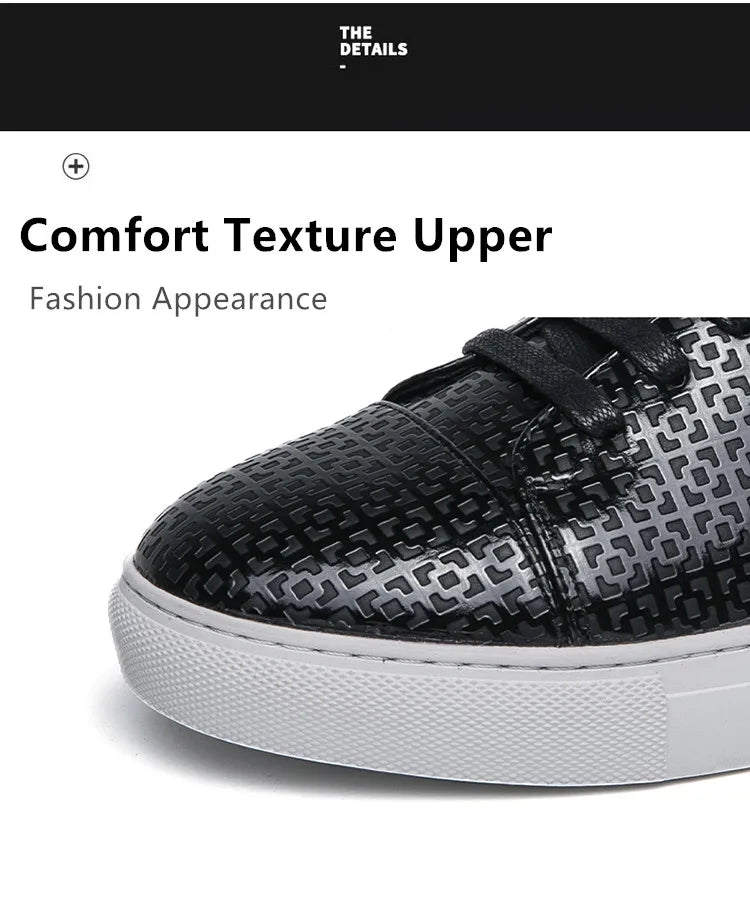 High-Quality Men Skateboard Shoes 2025 Fashion Large Size 46 Men's Leather Casual Shoes High Top Print Designer Luxury Shoes Man